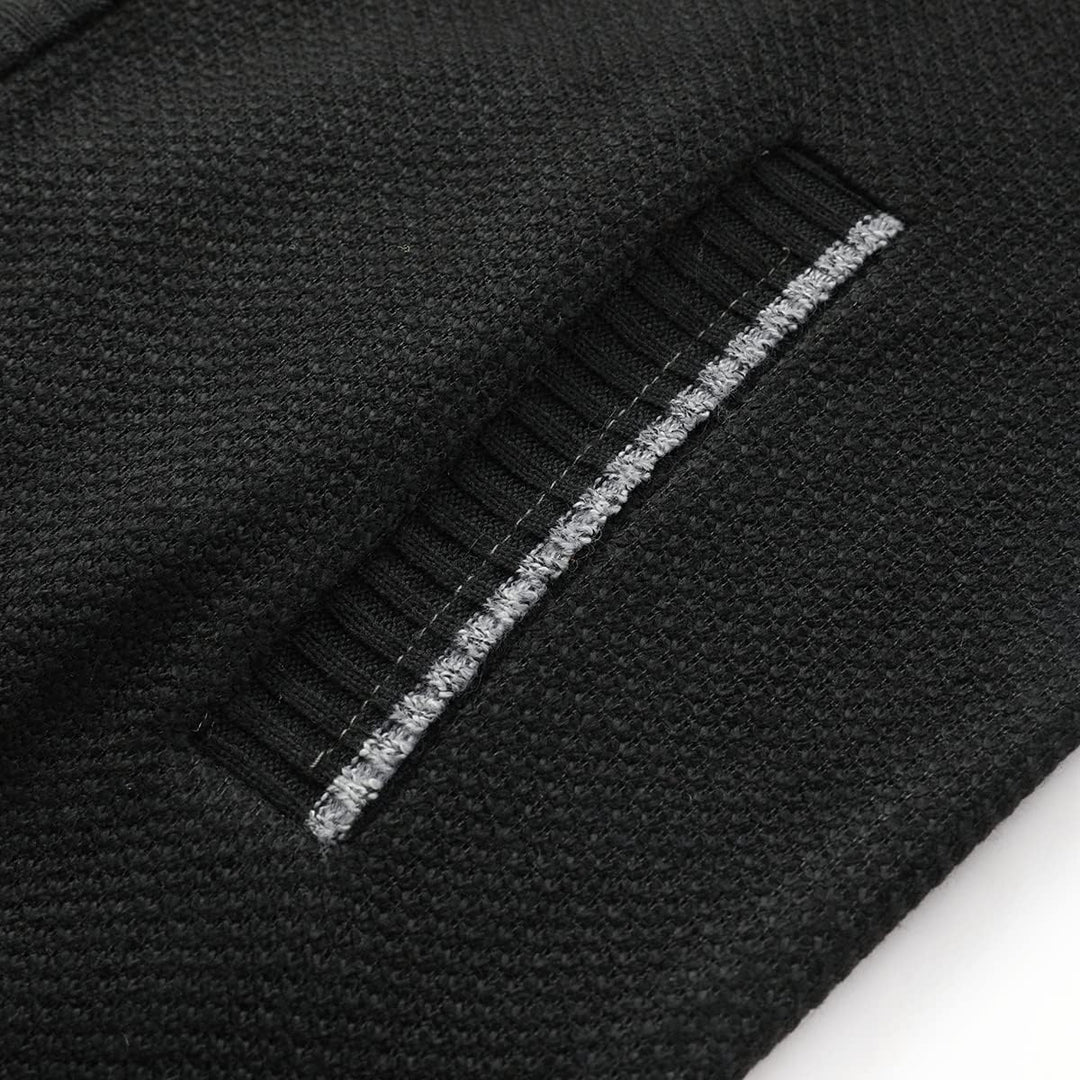 Sliktaa Herren Strickjacke Reissverschluss Cardigan Stehkragen Grobstrick Fleecejacke Warm Sweater J