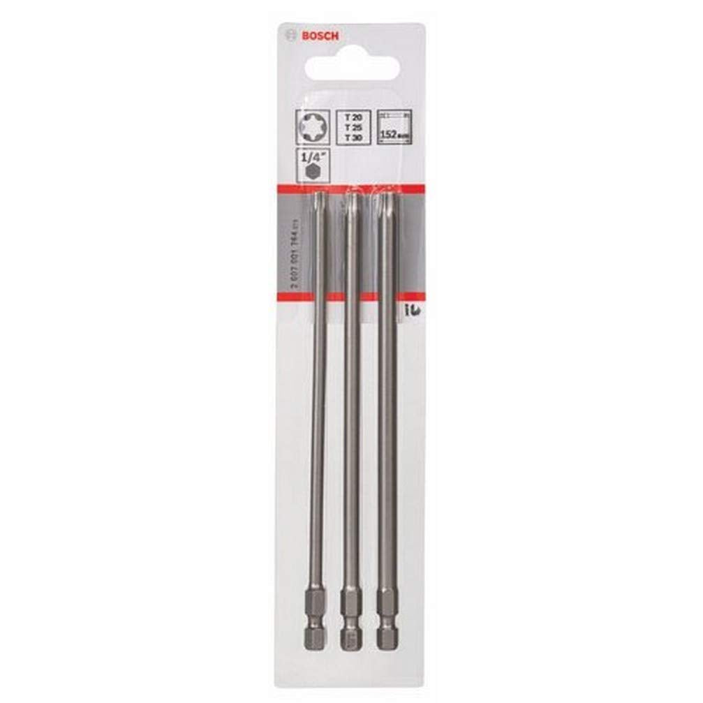 Bosch Accessories Professional 3tlg. Schrauberbit-Set Extra Hart für Innen-Torx-Schrauben (T20, T25,