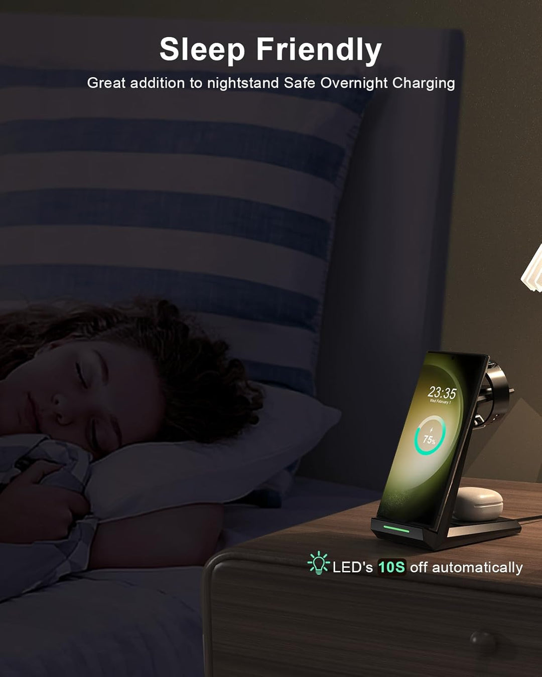 Induktive Ladestation für Samsung，ADADPU Kabelloses Ladegerät 3 in 1 Kompatibel für Galaxy Watch 8/7