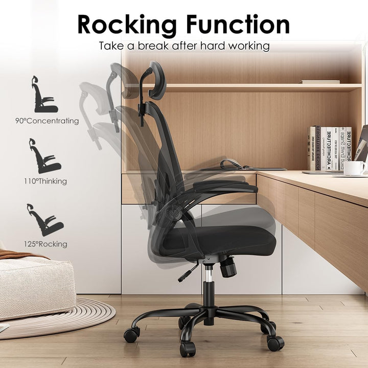 Farini Höhenverstellbar Ergonomischer Stuhl Schreibtisch Stuhl Bürostuhl Bequem mit Kopfstütze, Home