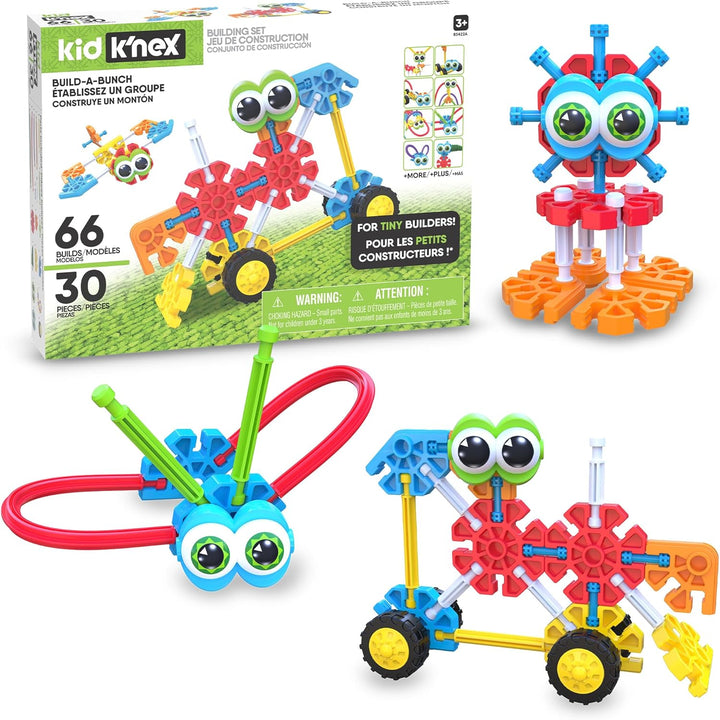 Build A Bunch-Set, Kid K'NEX, Basic Fun, 85422A, Konstruktionsspielzeug für Kinder, Tierfiguren und