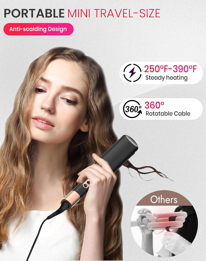 UKLISS Welleneisen - Mini Welleneisen für Haare, Reisegrösse Beach Waves Lockenstab, Mermaid Hair Wa