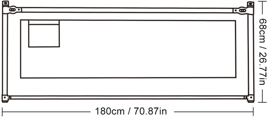Cocoarm Klappbares Kinderbettgitter, Rausfallschutz für Bett, 180 x 68 cm, Atmungsaktiv und Sichtbar