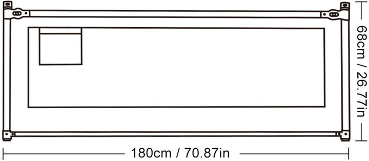 Cocoarm Klappbares Kinderbettgitter, Rausfallschutz für Bett, 180 x 68 cm, Atmungsaktiv und Sichtbar