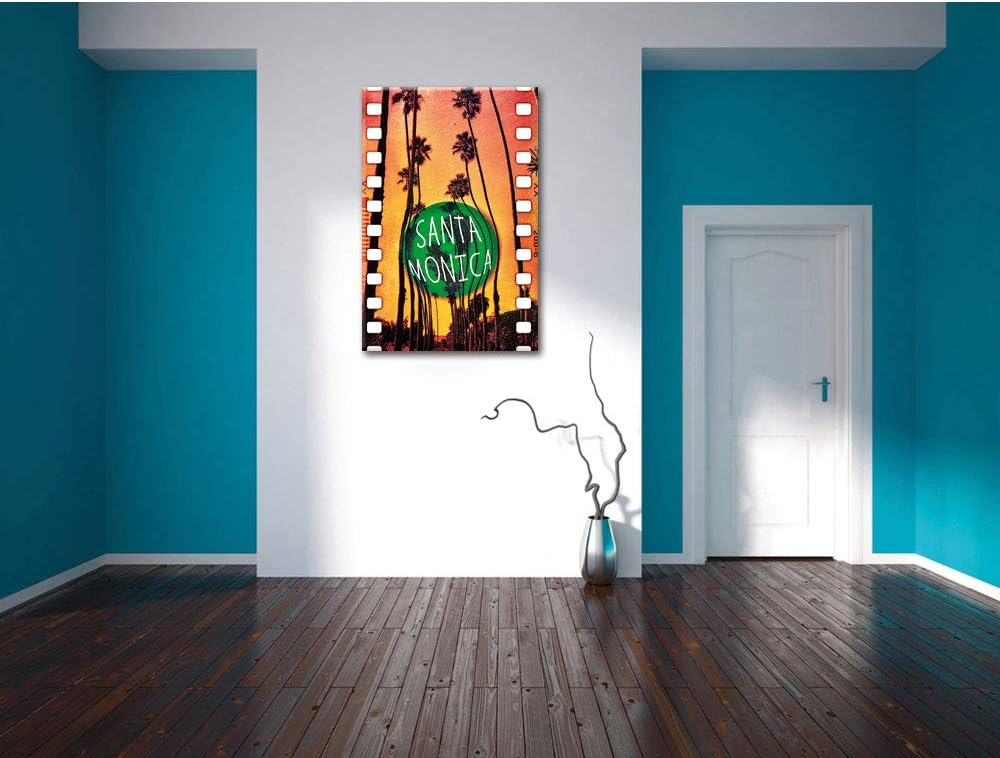 Santa Monica Leinwandbild Bild auf Leinwand, XXL riesige Bilder fertig gerahmt mit Keilrahmen, Kunst