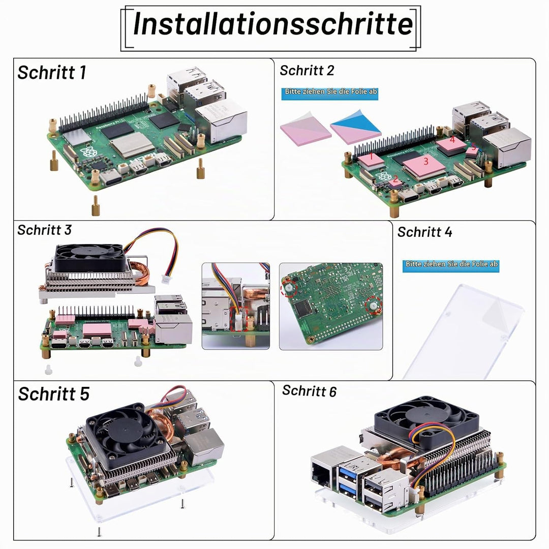 GeeekPi Ultra Thin ICE Tower Cooler for Raspberry Pi 5, Aluminum Heatsink with 40x40x5mm PWM Cooling