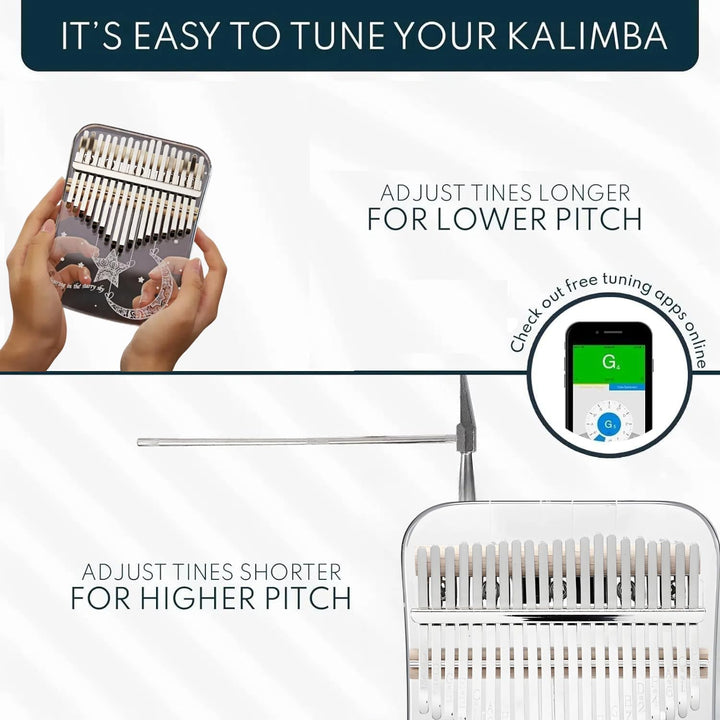 Kalimba 21 Schlüssel, Crystal Fingerklaviere，Professionelle Daumenklavier Carlimba, Mbira Instrument