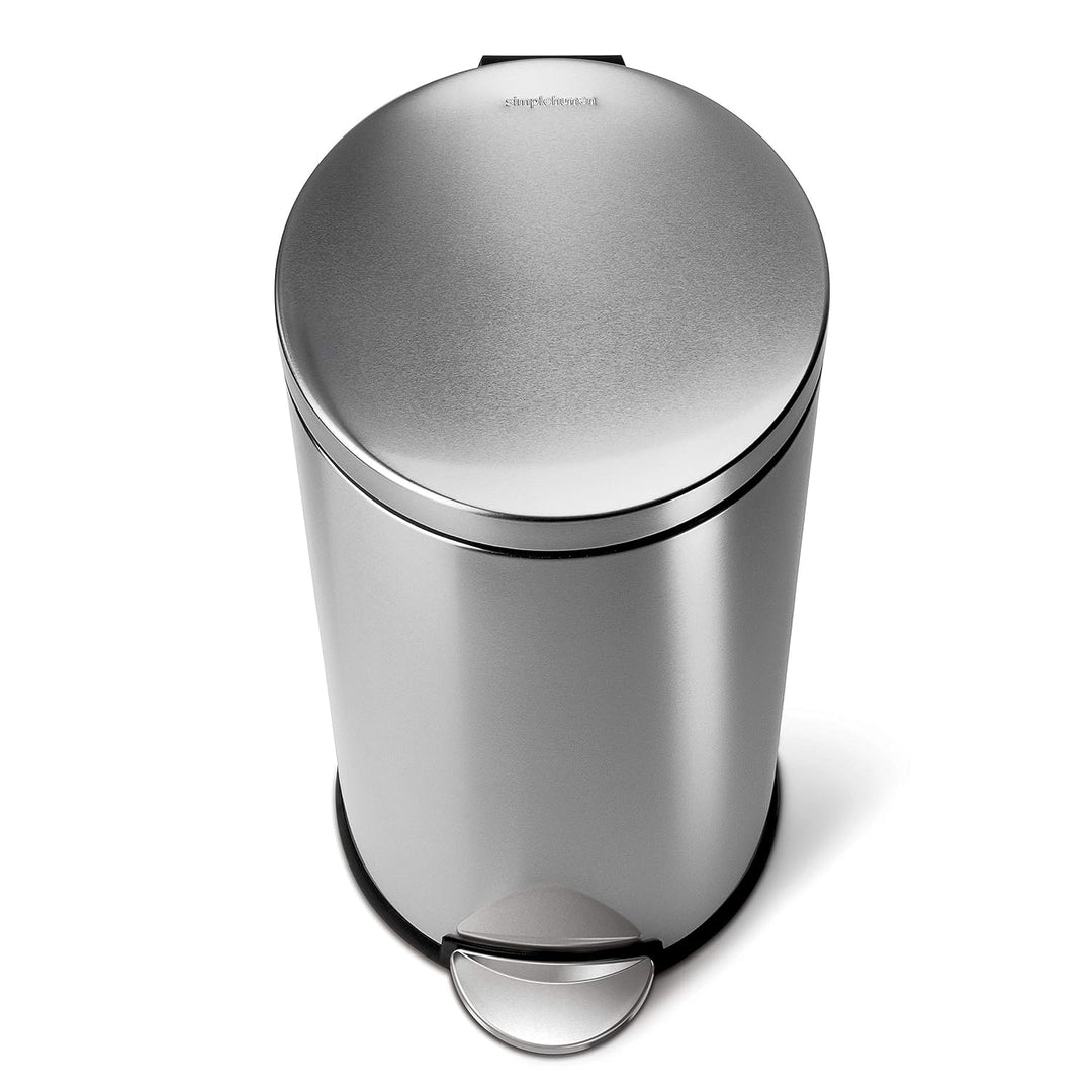 simplehuman CW1810 30 Liter, runder Treteimer, Mülleimer Küche, gebürsteter Stahl, 10 Jahre Garantie