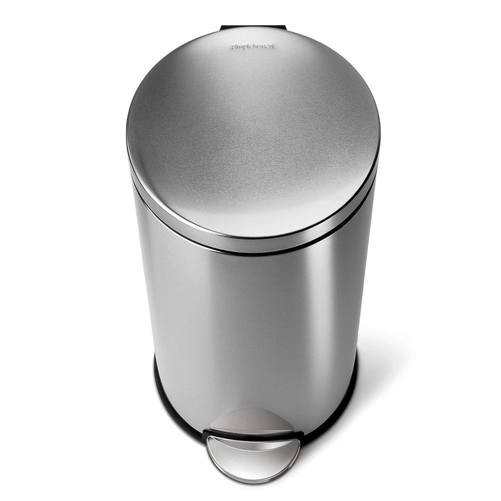 simplehuman CW1810 30 Liter, runder Treteimer, Mülleimer Küche, gebürsteter Stahl, 10 Jahre Garantie