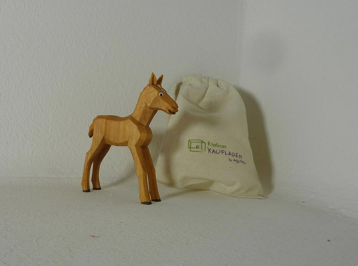 Fohlen hell Lotte Sievers-Hahn 8,5 cm mit Baumwollbeutel Krippenfigur