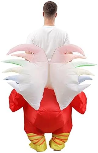 IRETG Aufblasbare Hahn Hühner Kostüm Blow Up Ride-on Huhn Kostüme für Party Halloween Weihnachten Co