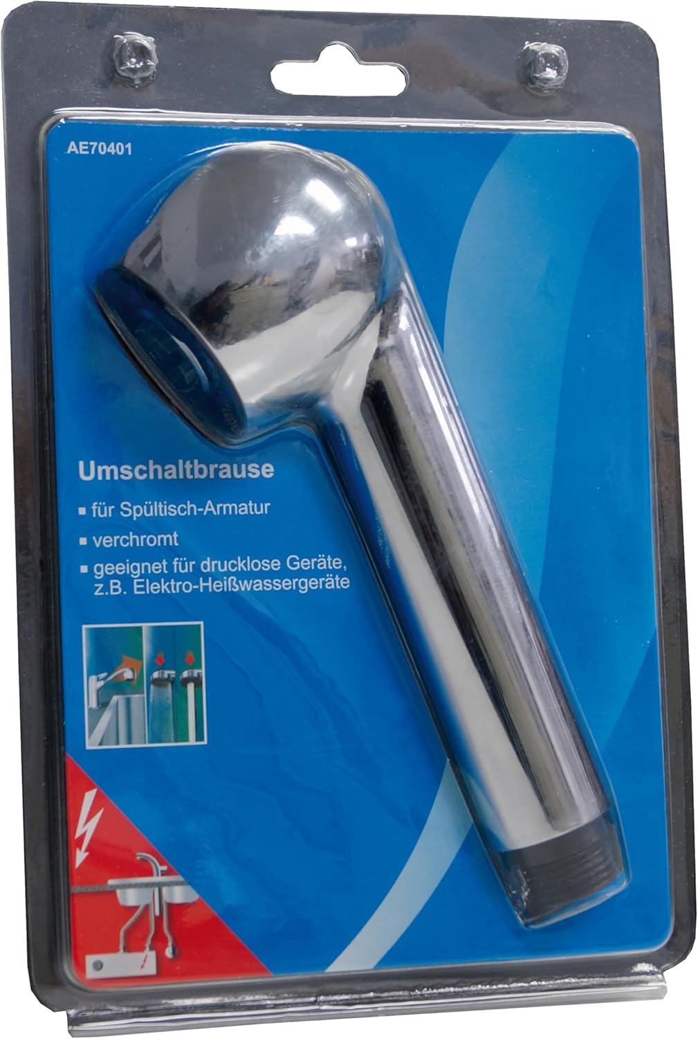 Cornat Ersatz-Handbrause 1/2 Zoll AG - Chrom - Anti-Kalk-Funktion - Normal- & Brausestrahl - Für Spü