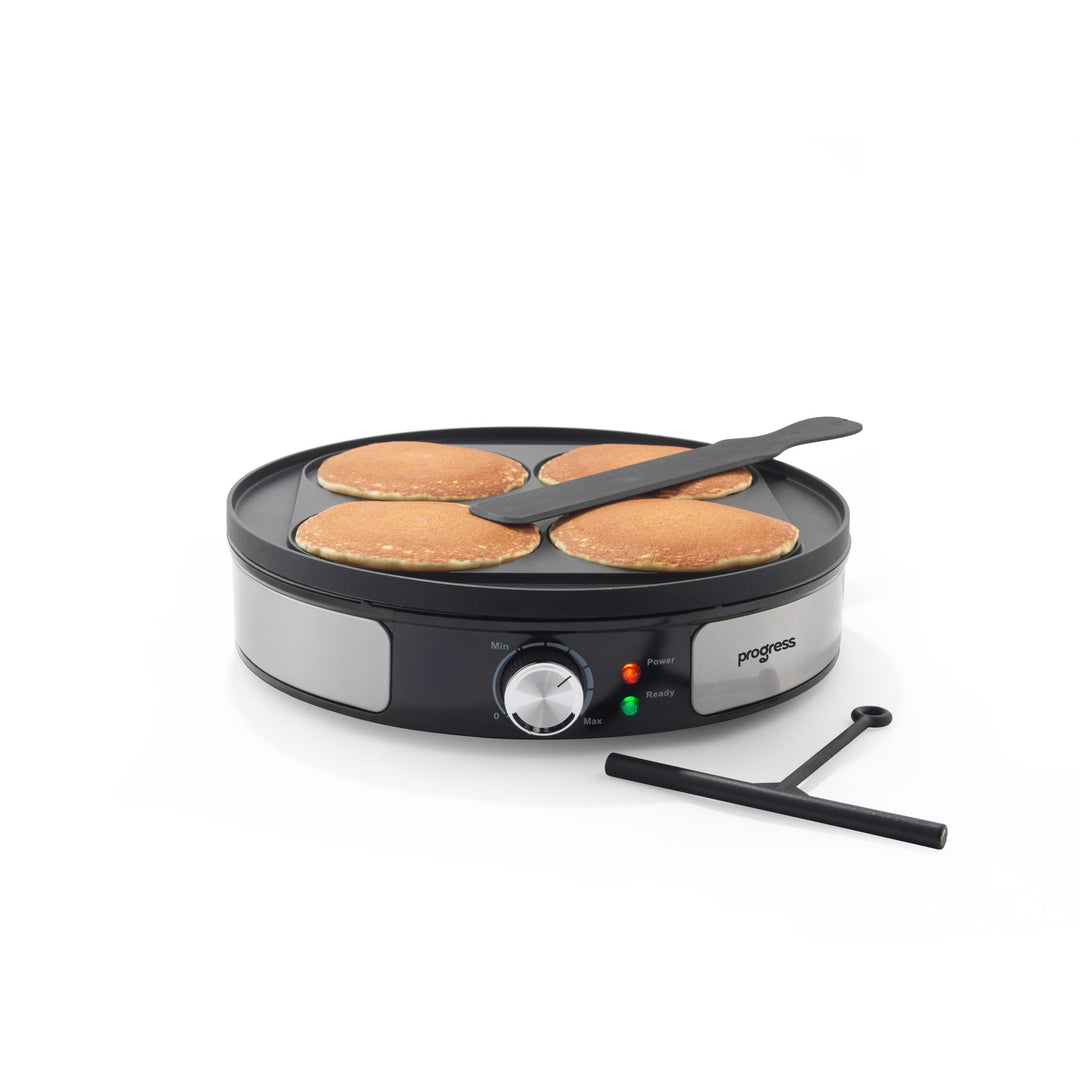 Progress Reversible Crepe Maker – Elektrische Pfannkuchenmaschine mit 30 cm Kochplatte, Scotch Panca