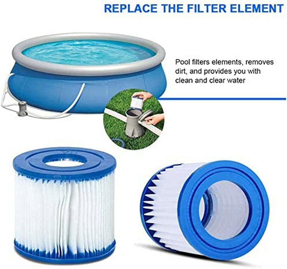 WuYan Filterkartusche für Typ D VII, Kartuschenpumpe kompatibel mit Best-Way Intex Typ D Filterkartu