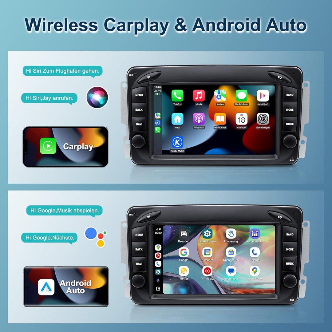 Android 13 Autoradio für Mercedes C-Klasse W203/G-Klasse W463/CLK W209 | 7-Zoll-IPS-Touchscreen mit