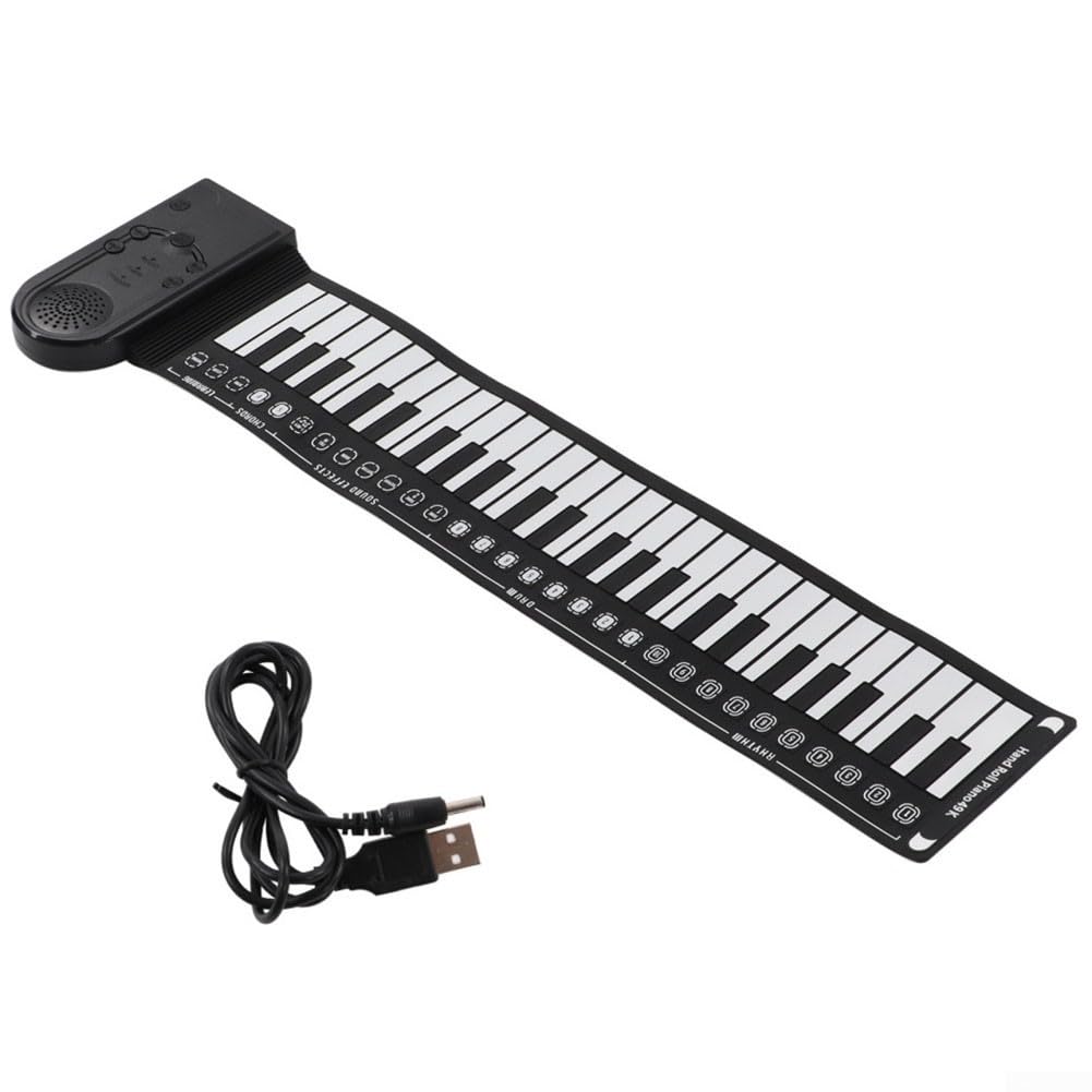 Elektronische Handtastatur, zusammenklappbar, flexibles Klavier, 49 Tasten, Rollup Piano mit USB-Lad