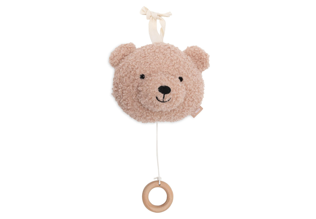 Jollein Spieluhr Baby Teddy Bear - Wild Rose - Stoff Musikanhänger - Für Mädchen und Jungen - Baby M