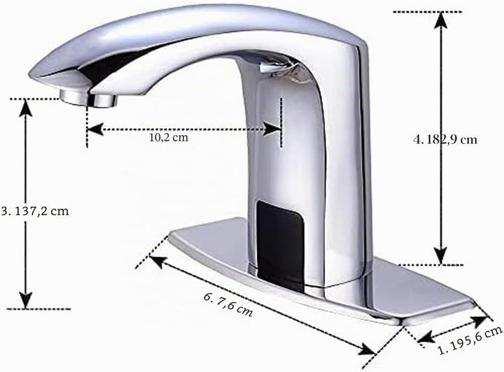 Fyeer Wasserhahn ohne Kontakt, aus Messing, mit automatischem Sensor, für Waschbecken im Badezimmer,