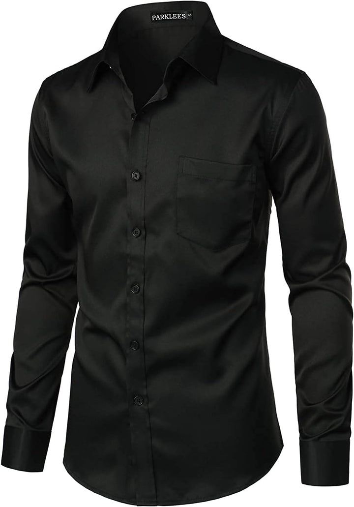 Parklees Herrenhemd, urban, modisch, Freizeit- und Businesshemd, schmale Passform, lange Ärmel, Knop