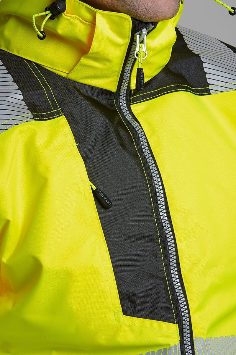 Portwest T400YBRXXXL Vision Regen- und Warnschutzjacke, Gelb/Schwarz, Grösse 3XL 3XL Gelb, 3XL Gelb