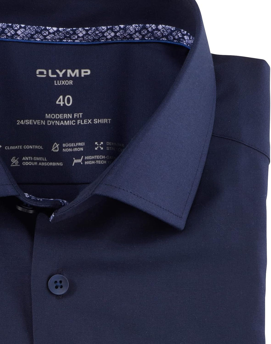 OLYMP Herren Businesshemd Kurzarm Luxor 24/Seven,Twill,modern fit,Global Kent 38 Marine 18, 38 Marin
