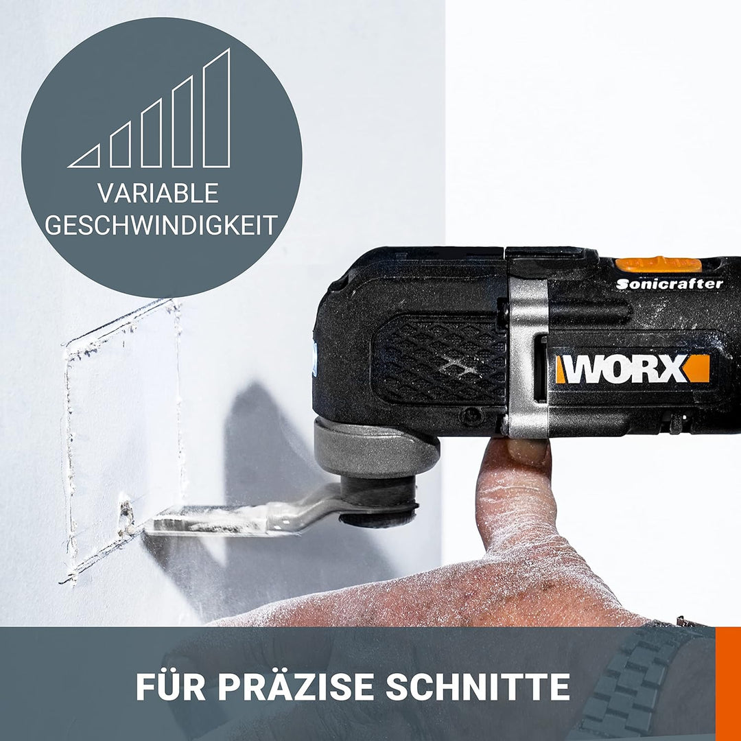WORX WX696.9 Akku-Multifunktionswerkzeug – Elektrisches 20V Werkzeug zum Schneiden, Sägen, Schleifen