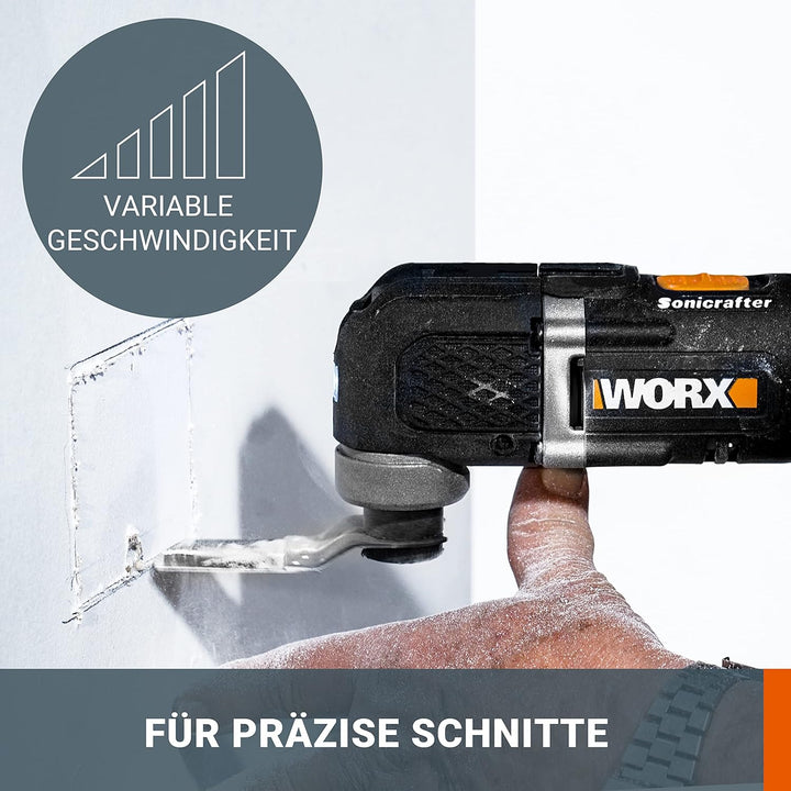 WORX WX696 Akku-Multifunktionswerkzeug – Elektrisches 20V Werkzeug zum Schneiden, Sägen, Schleifen &