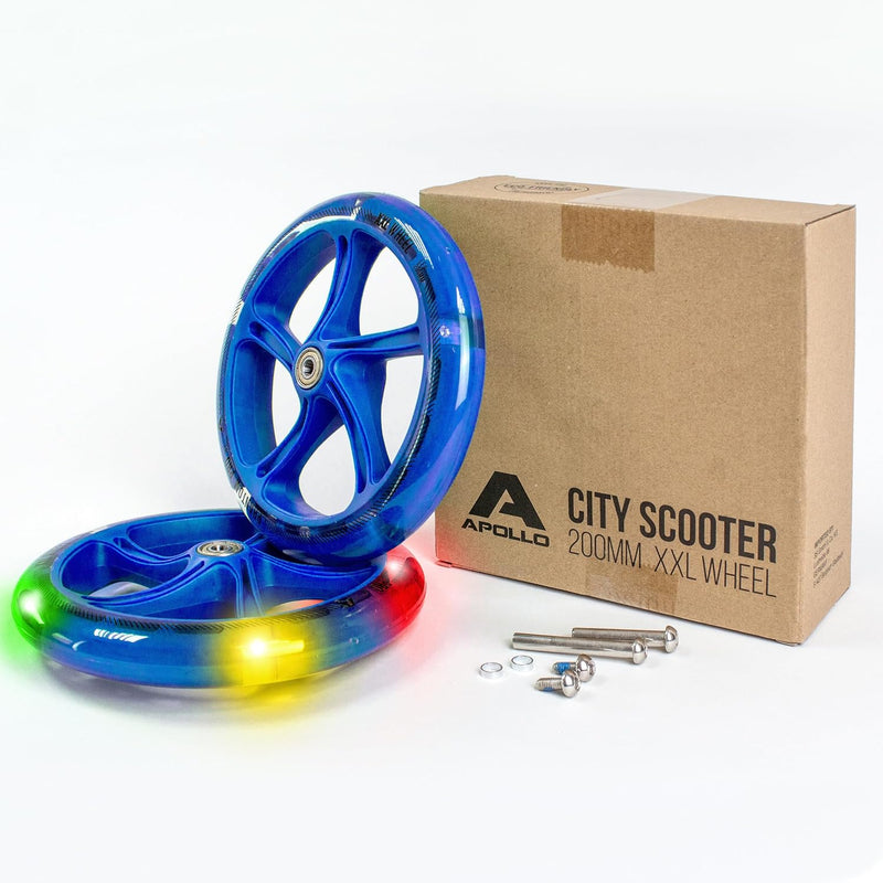 Apollo City Scooter 200mm Ersatzräderset - Pro Wheels mit ABEC 7 Kugellager, Roller Rad Ersatz-Räder