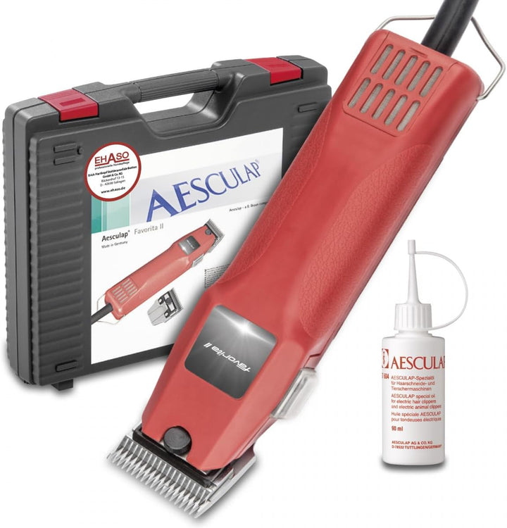 Aesculap EHASO Profi Hundeschermaschine GT-104 / Favorita 2 mit Scherkopf GT 710 1,8 mm + Aufschiebe