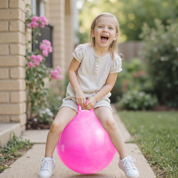 U&C Planet Hüpfball Aufblasbarer Hopperbal mit Pumpe, 50 cm Hopper Ball für Kinder，max. Belastbarkei