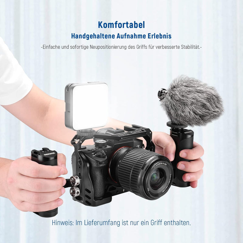 NEEWER Seitengriff aus Aluminium,kompatibel mit SmallRig Kamerakäfig für DSLR&spiegellose Kameras,ve