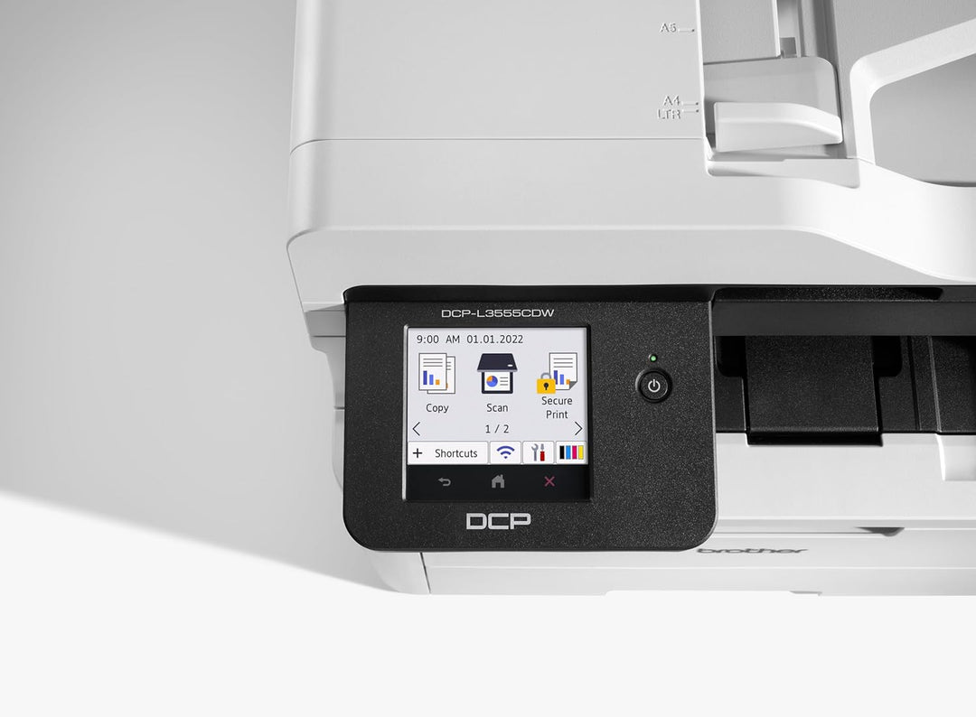 Brother DCP-L3555CDW - Kompaktes 3-in-1 Farb-LED Multifunktionsgerät mit WLAN/LAN, ADF und Duplexdru