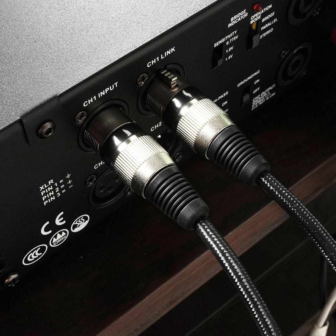 XLR Mikrofonkabel, Nylongeflecht Premium Symmetrisches XLR Kabel, 3 Pin DMX Microphone Connection Ca