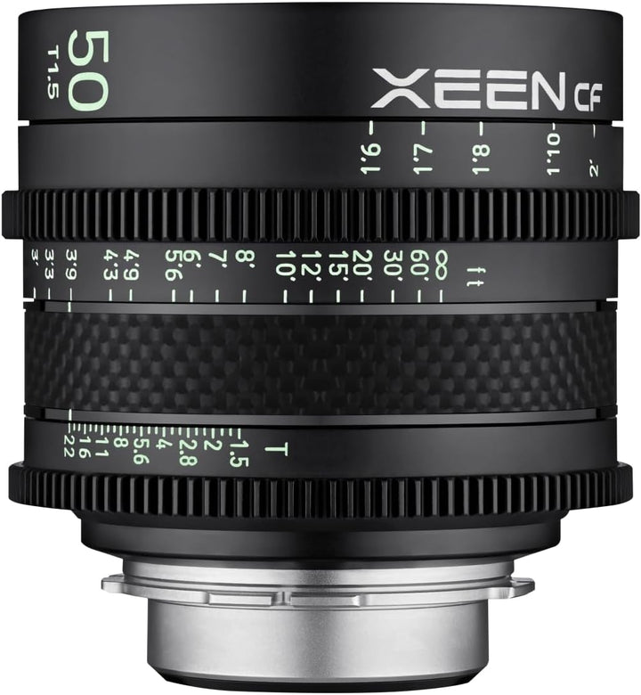 XEEN CF Cinema 50mm T1,5 PL Vollformat – professionelles Cine-Objektiv – Carbon Linsenzylinder – ext