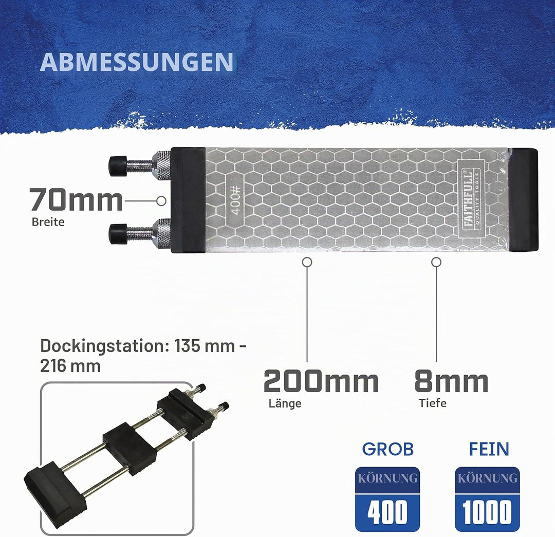 Faithfull Werkzeuge faidwkit 200 x 70 mm Diamant Schärfen Stein – klar 1 Einzelbett, 1 Einzelbett
