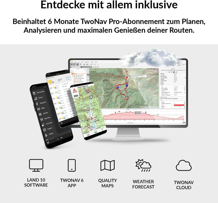 TwoNav Aventura 2 Plus Motor (32 GB) + MicroSD (128 GB) + Karte Full Deutchland BKG Topo 1:25000 ins