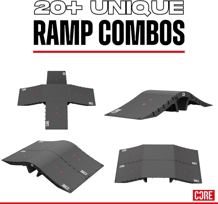 CORE Skate Ramp for Kids - Mini Kicker Scooter Ramp Skateboard Ramp BMX Ramp RC Car, Foldable Bike L