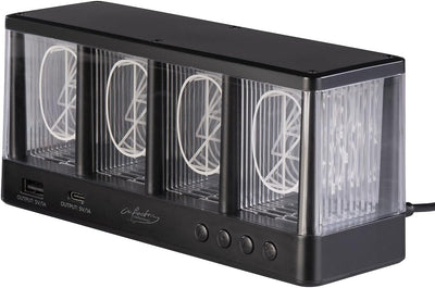 infactory Uhr: Tischuhr in Röhren-Optik, RGB-LEDs, USB-A/C-Anschluss, USB-betrieben (Tischuhr in Röh