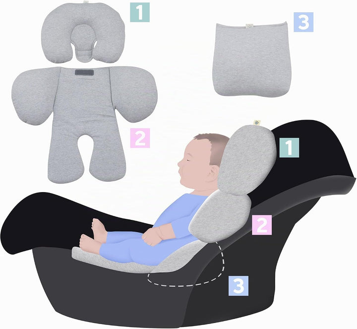 JYOKO Kids Sitzverkleinerer Antiallergikum Universal Baby 100% Baumwolle (Dino Party, Enthält Kopf-,