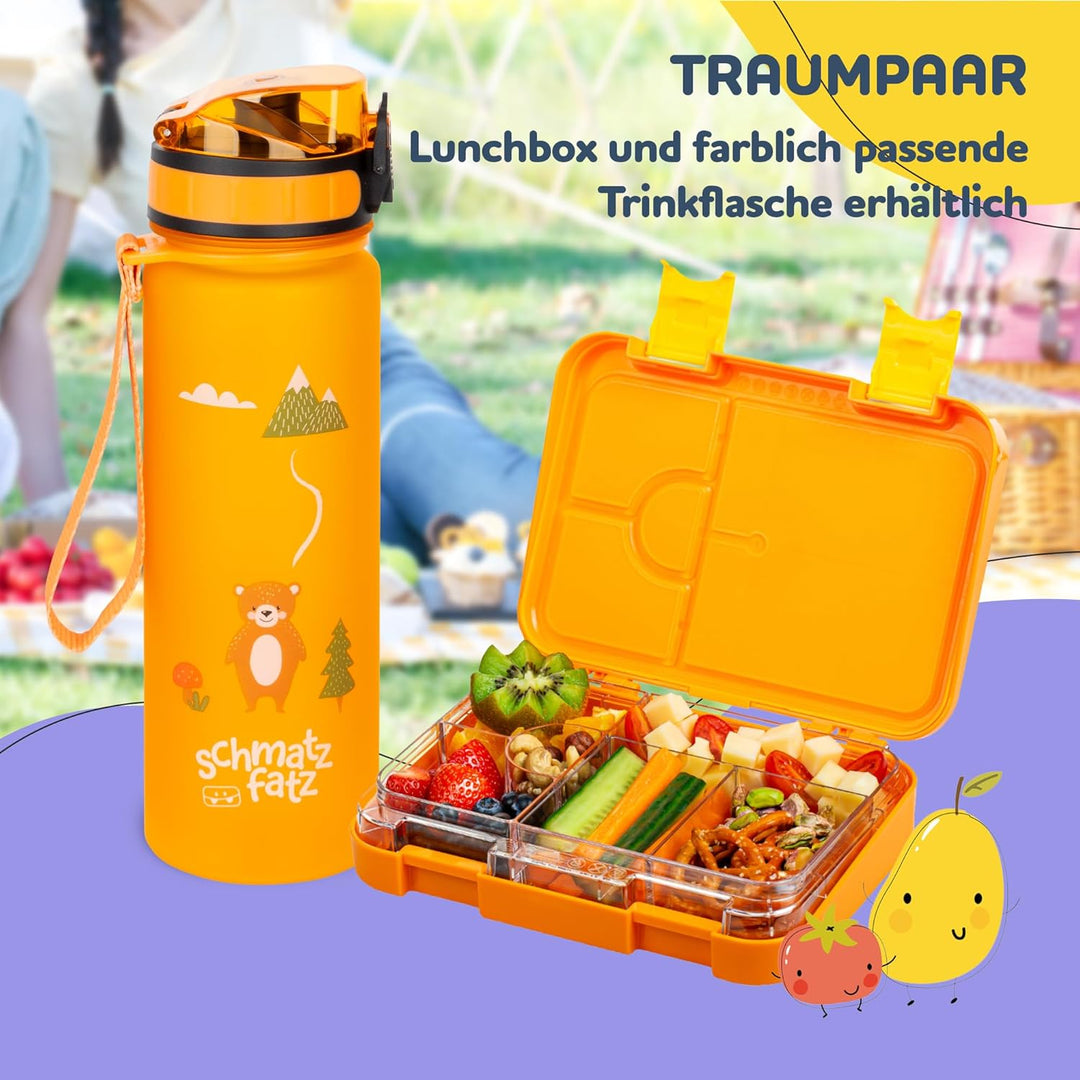 schmatzfatz Junior Brotdose für Kinder mit Fächern, Bunte,Unterteilt &amp; Auslaufsicher, BPA-Freie Lunc