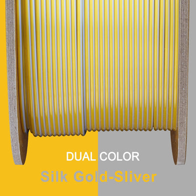 OVERTURE Silk PLA Zweifarbig Filament 1.75mm für 3D Drucker, 1kg Spule (2.2lbs), Massgenauigkeit +/-