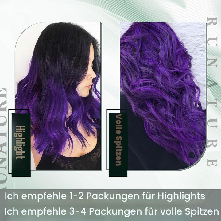 RUNATURE Lila Haarverlangerung Echthaar Bonding Lila 50cm Remy I Tip Extensions Echthaar Purple Bond