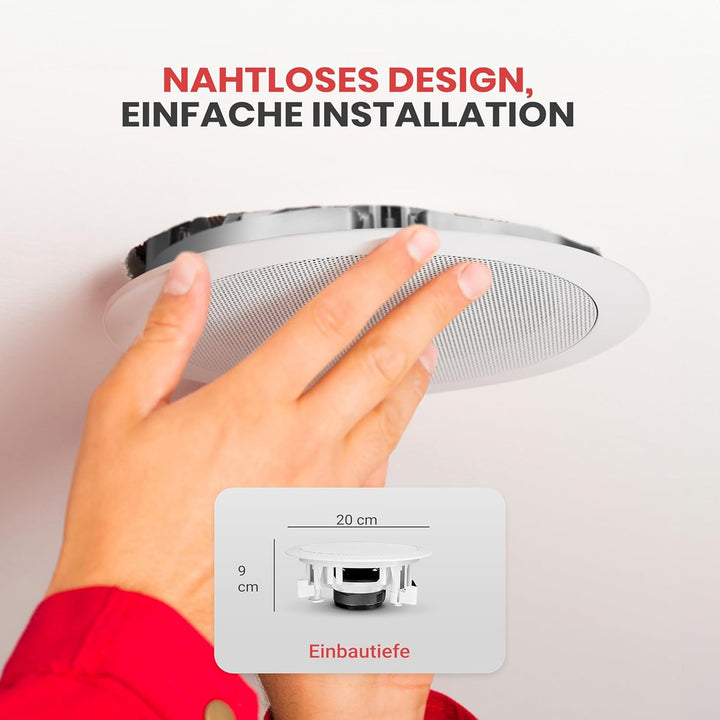 PYLE AUDIO INC PDIC81RD 8 Zoll 2-Wege-Flush Mount Unterputzkabel Einbau-Lautsprecher zur Montage an