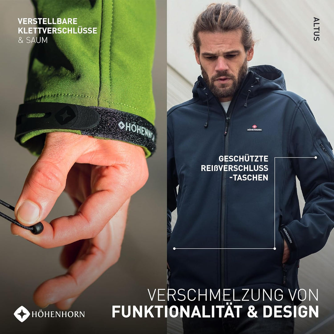 Höhenhorn Altus Herren Softshell Jacke Outdoor Funktionsjacke Freizeitjacke Wasserdicht Atmungsaktiv