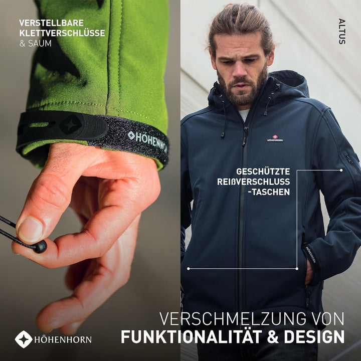 Höhenhorn Altus Herren Softshell Jacke Outdoor Funktionsjacke Freizeitjacke Wasserdicht Atmungsaktiv
