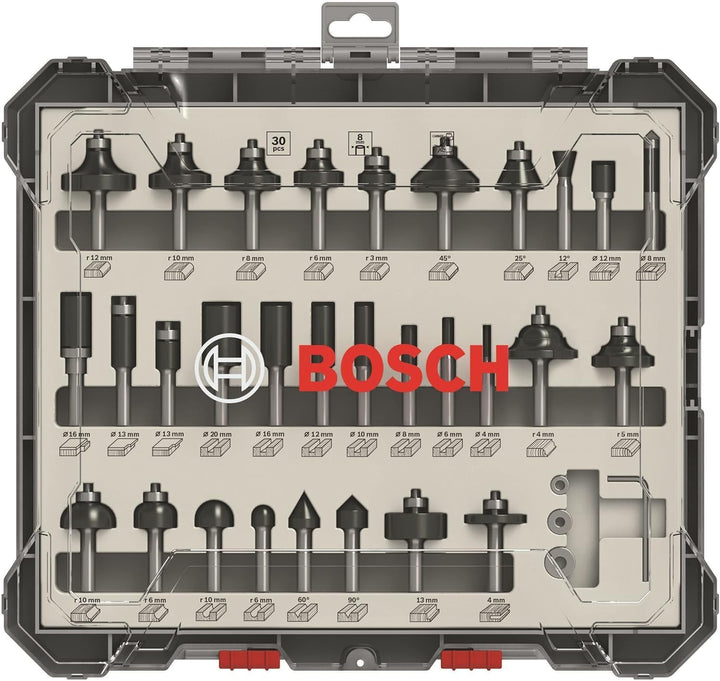 Bosch Professional Oberfräse GOF 1250 CE (inkl. Kopierhülsenadapter, Parallelanschlag, Maulschlüssel