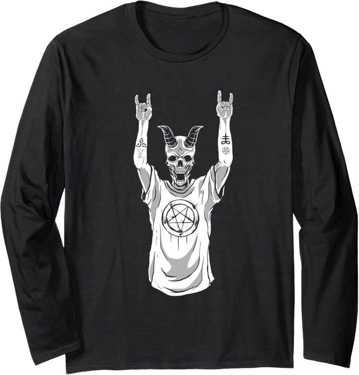 Heavy Metal Satan Okkultes Hemd Heidnische Goth Geschenke Langarmshirt