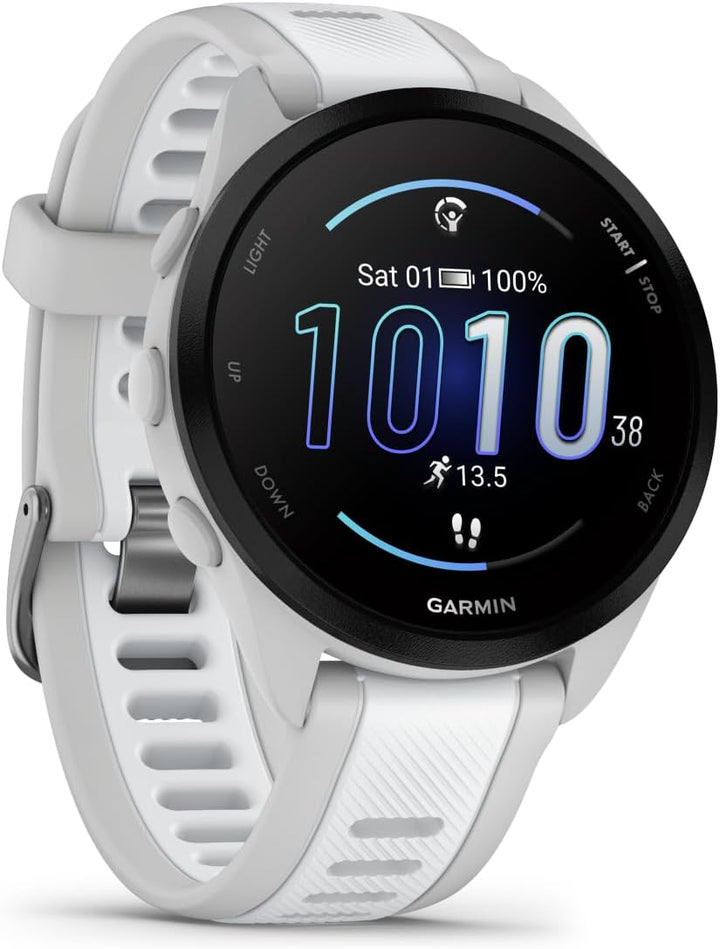 GARMIN Forerunner 165, leichte GPS Smartwatch zum Laufen, mit AMOLED Touchscreen, Trainingsempfehlun