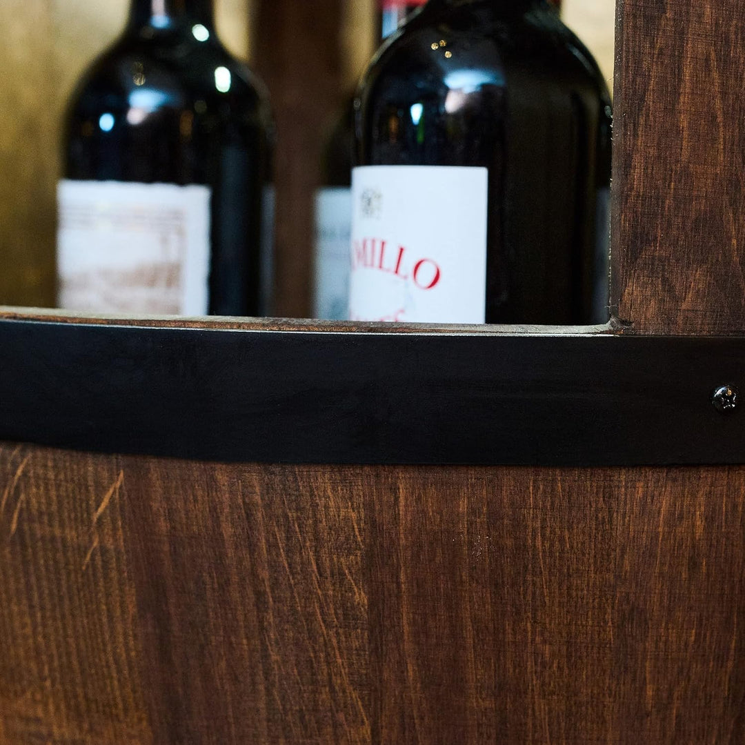 CREATIVE COOPER Holzfass Hausbar mit LED-Leuchten - Weinschrank im Retro Stil - Weinfass Bar - Weinr
