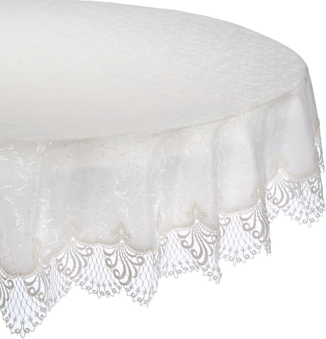 Plauener Spitze by Modespitze 3086E_14_130 Tischdecke Nizza E, Grösse 130 cm, rund 130 cm rund, 130